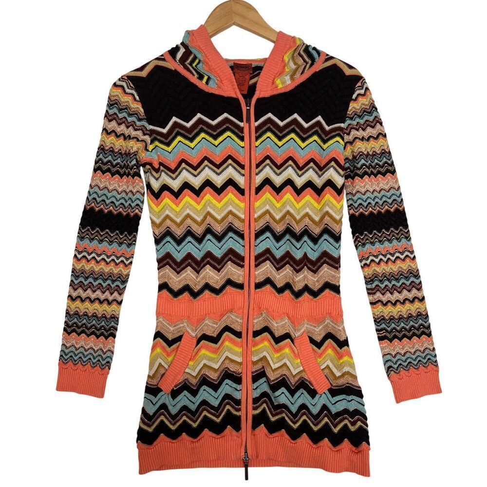 Missoni Target Girls/Teens XL ZigZag 2Way Zip Up Sweater Hoodie Colorful School